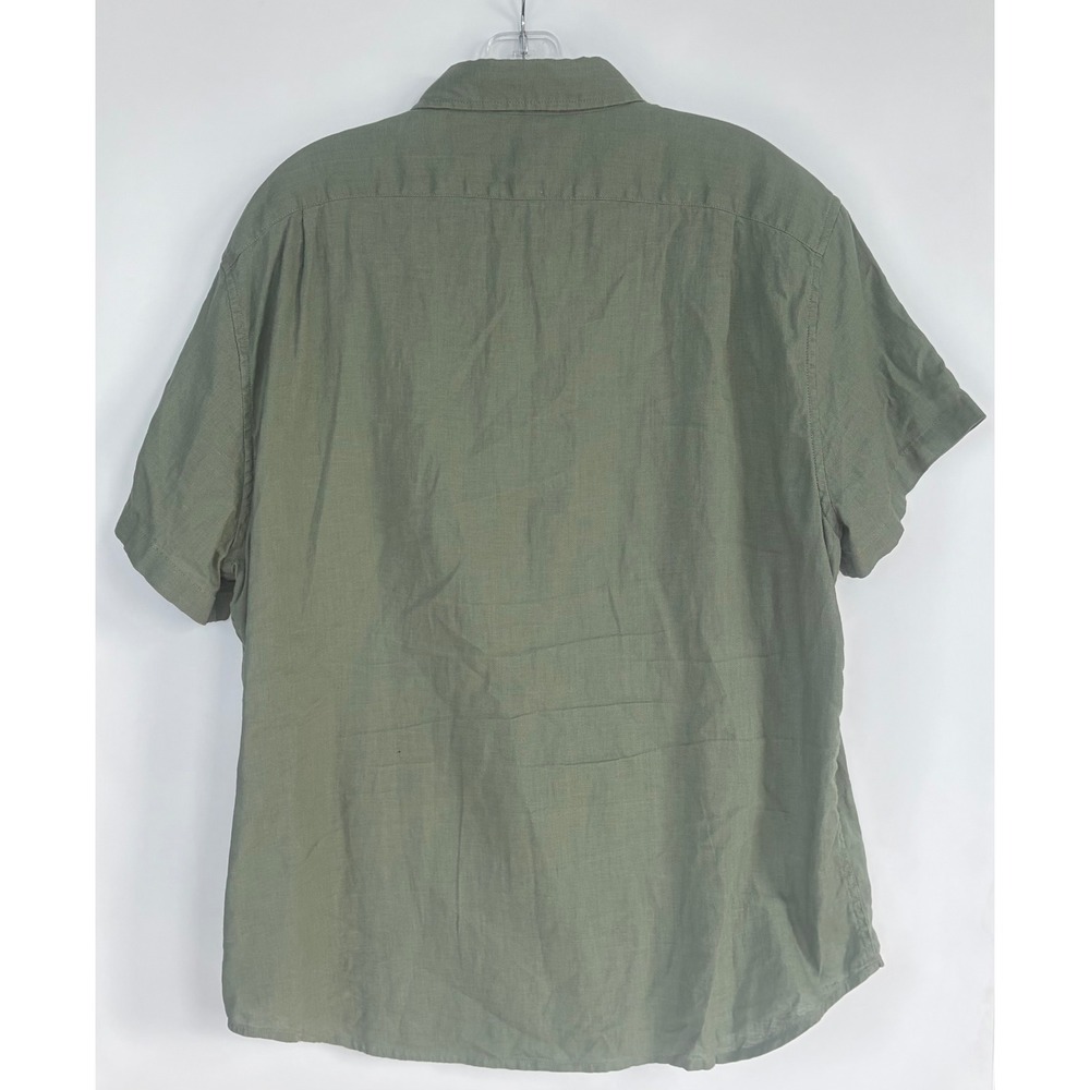 J.Crew Mens XL Slim Fit Short Sleeve Linen Cotton Button Down Shirt Sage Green - Picture 2 of 6